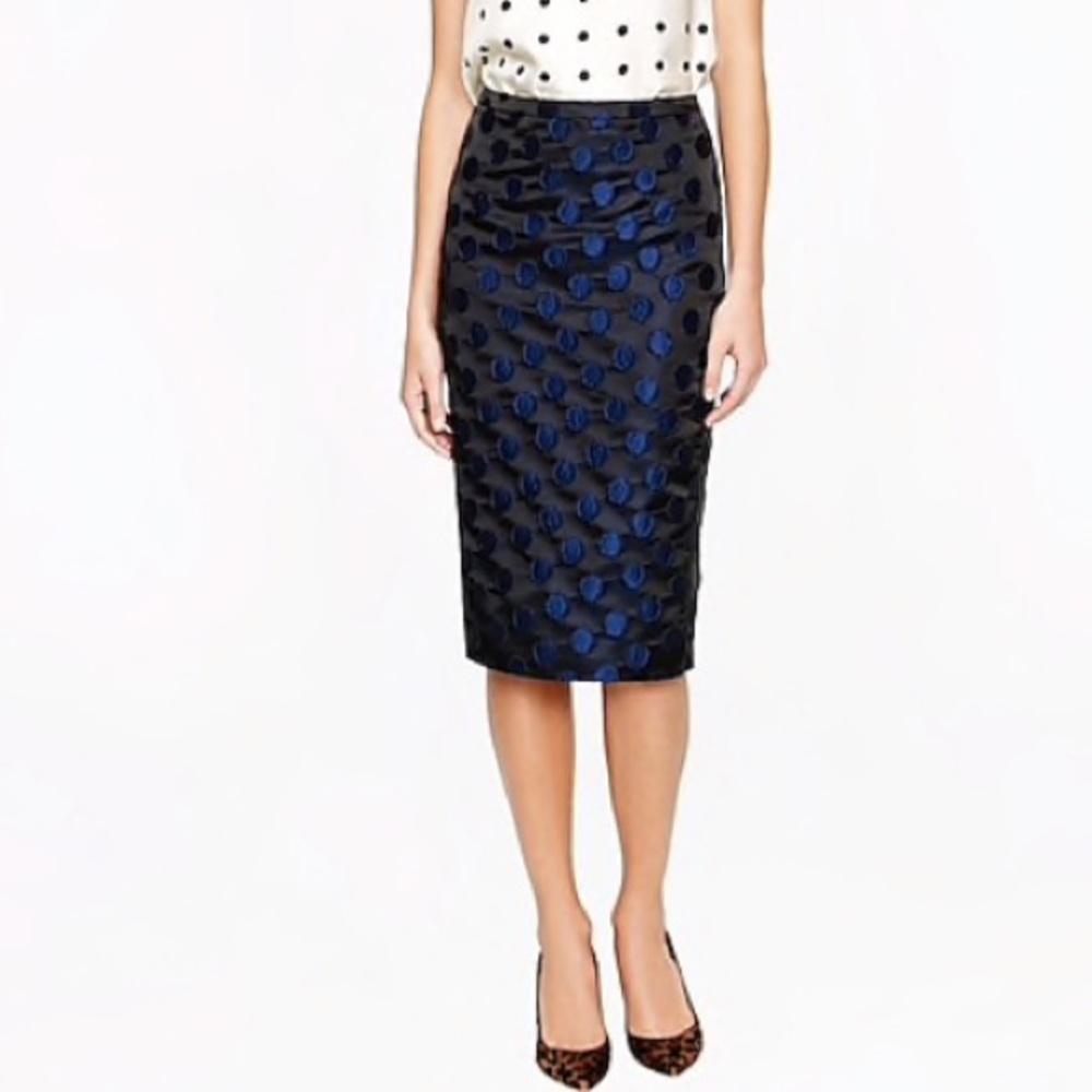 J.Crew no.2 dot brocade pencil skirt size 2